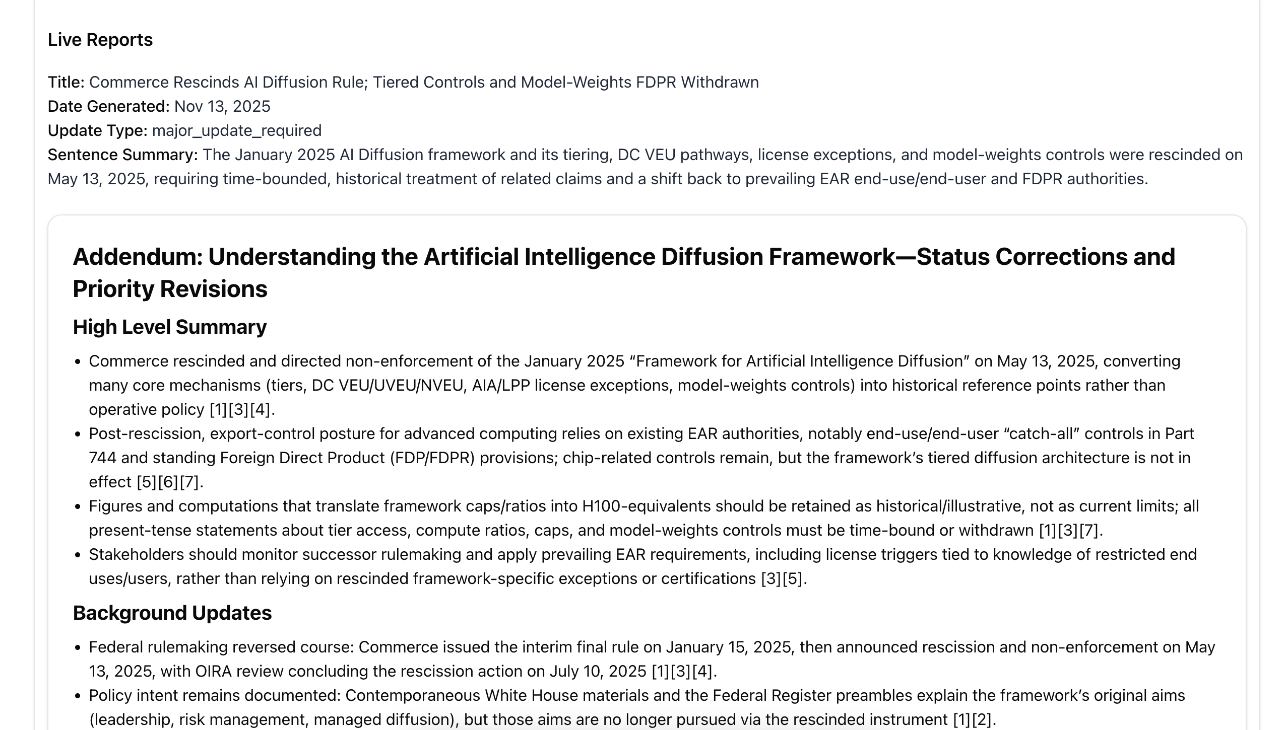 Live Reports - Example 1