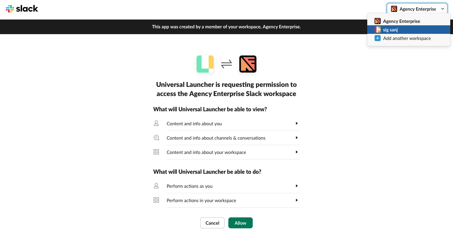 Select your workspace