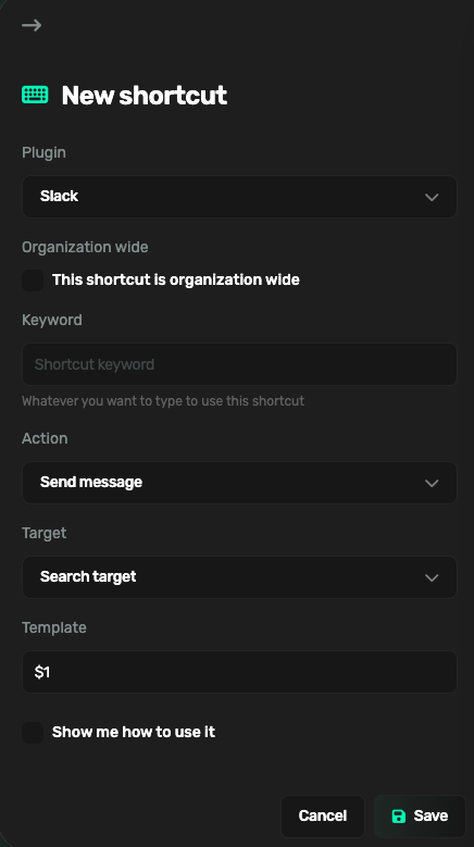 Shortcut sidebar